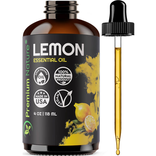 Lemon Essential Oil for Diffuser Aromatherapy Oils for Diffuser Essential Oils for Laundry Organic Essential Oil for Skin Pure Essential Oils for Soap Making Lemon Oil Essential Oil Diffuser Oil 4 oz
